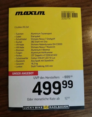Damen City Fahrrad 28 Zoll Bild 8