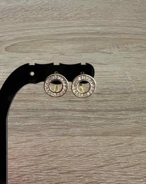 Ohrringe hübsche Kreise Sterling Silber 925 vergoldet - NEU & ungetragen