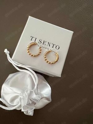 Ti Sento Milano Ohrringe, Creolen in Kugel-Form, Sterling Silber 925 + Rose-Gold plated - NEU in OVP