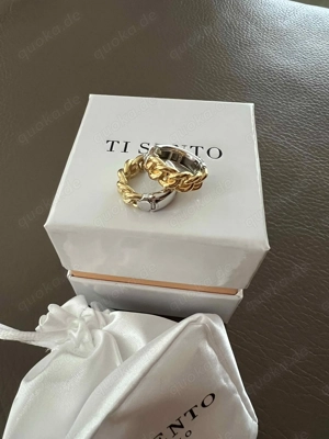 Ti Sento Milano Ohrringe, Creolen in Ketten-Form, Sterling Silber 925 + Gold plated - NEU in OVP