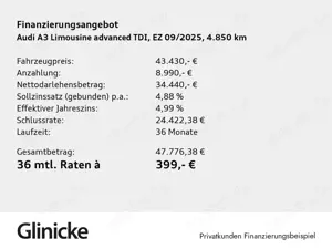 Audi A3 35 TDI advanced LED+NAVI+KAMERA Bild 2