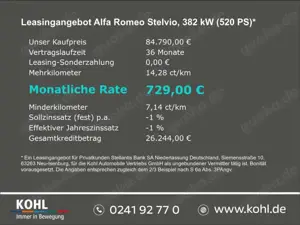 Alfa Romeo Stelvio Quadrifoglio Q4 2.9 V6 Bi-Turbo 520PS AT8 Navi Bild 2