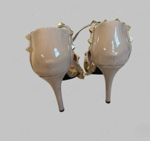 Elegante Nieten High Heels   Beige Nude   Gr. 35   Absatz 9 cm