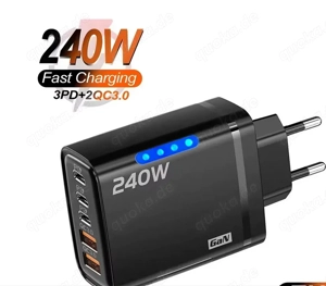 240W GaN USB C Ladegerät 5 in 1 Schnellladung Telefon Ladegerät Netzteil
