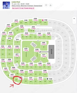 2X Linkin Park MÜNCHEN SITZPLÄTZE 11.06.26 nebeneinander