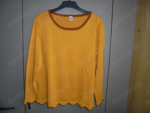 Damen Pullover ockergelb Gr. 46 mit Wellenrand  1 x getragen v. Sieh an
