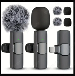 Wireless Lavalier Mikrofon Set USB-C mit Windschutz