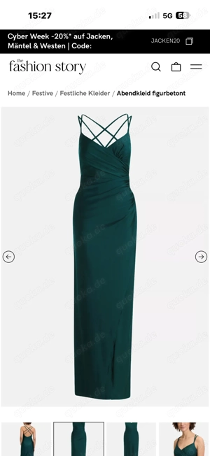 d Smaragdgrün Satin mit Schlitz - Neu mit Etikett - 42