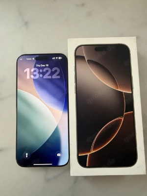 iPhone 16 Pro Max 256 GB Titan Wüstensand ohne Simlock Wie Neu, Garantie, 93%