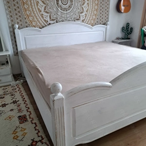 Doppelbett Shaby Chic boho Massivholz