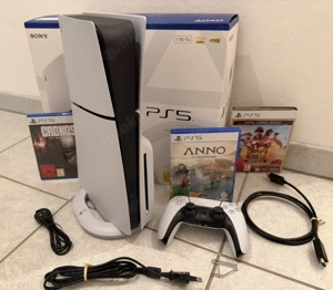 sony Playstation 5 slim Disk edition spielkonsole mit 3 sammlung videospiel und controller  , OVP