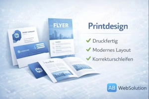 Printdesign: Visitenkarten, Flyer, Broschüren   druckfertig gestaltet