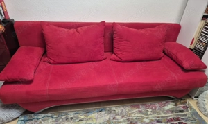 Schlafsofa mit Bettkasten rot