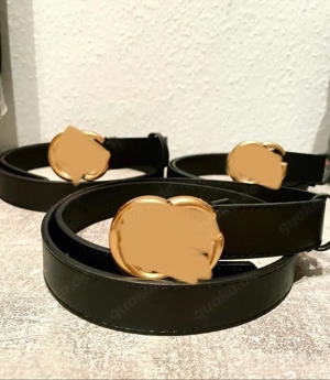 NEU | schwarze Gürtel mit goldener Schnalle