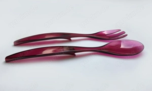 Salat-Servier-Besteck emsa VIENNA 2tlg. Kunstst.transparent pinkrot 30cm 