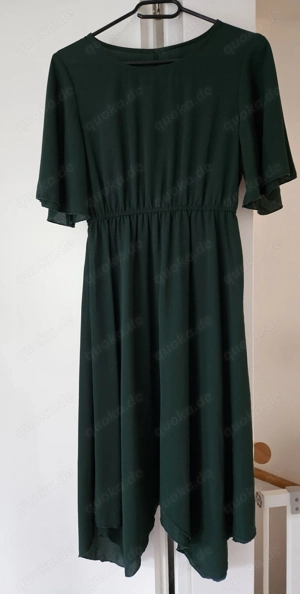 Kleid Abendkleid Fledermausärmel S 36 Dunkelgrün