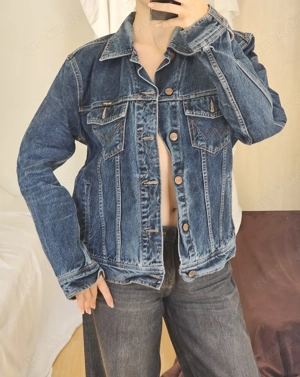 Wrangler Jeansjacke Dunkelblau L Retro Denim Jacke Mantel Weste Strickjacke Cardigan Pullover Pulli
