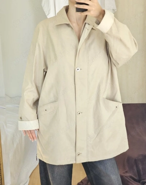 Canda Jacke Beige 46 Oversize Retro Mantel Windbreaker Weste Strickjacke Cardigan Pullover Pulli Top