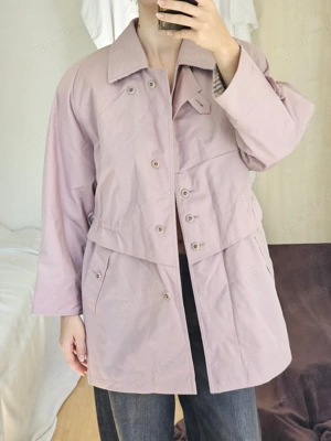 Vintage Mantel Jacke Retro 90s 80s y2k Rose Oversize Trenchcoat Übergangsjacke Strickjacke Pullover
