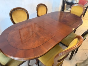 Großer eleganter Esstische mit 6x Stühlen Küche Haus Gäste Speisezimmer Essen Cafe Besuch Familie