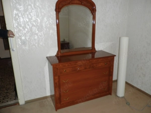 Kommode mit Spiegelaufsatz, 4 Schübe, Kirsch, B 120 cm