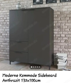 Kommode Anthrazit 132 cm breit 100 cm hoch