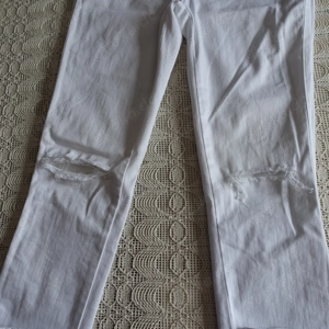 Damen - Jeans, Hose, Fashion Nova, Skinny, Röhrenjeans, Gr. 7 (W27), weiß