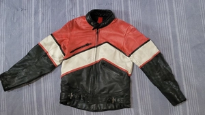 Retro Motorrad-Lederjacke und Lederhose