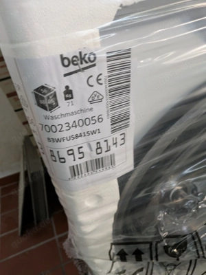 Neuer BEKO Waschautomat  MASCHINE TYP > B3WFU58415W1 Bild 2