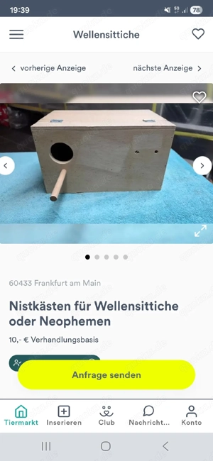 Neue Nistkästen für Wellensittiche  in guter Qualität 