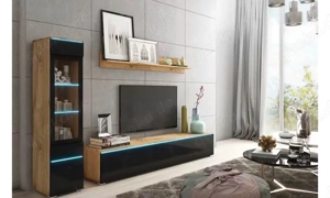 Wohnwand Vitrine mit Beleuchtung 