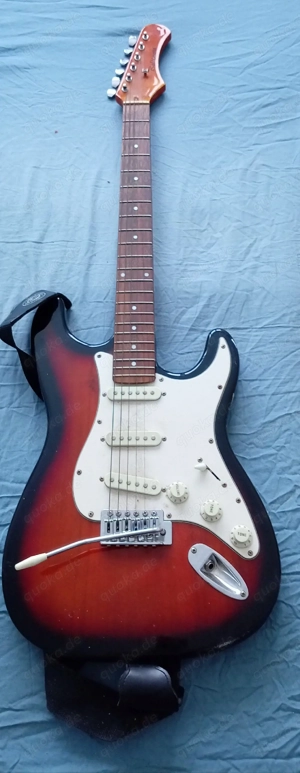  schwarz weiße E-Gitarre