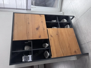 Design-Highboard schwarz   Holz   modernes Wohnambiente