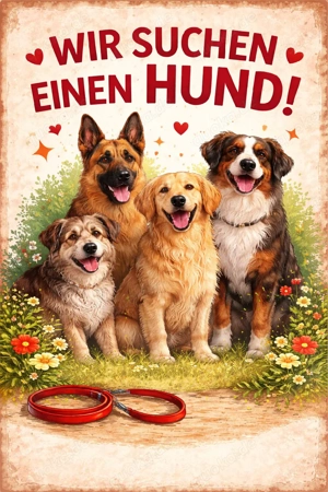 Wir suchen einen lieben katzenverträglichen großen Hund 