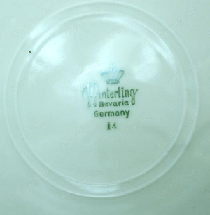 Vintage Winterling Bavaria Elfenbein Porzellan Prunkschale floral mit Kobaltblau