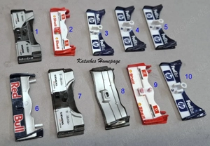 10 Frontspoiler für Formel 1 Carrera Evolution 132 Ferrari, Red Bull, Mercedes Benz, BMW Williams
