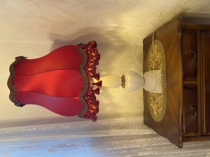 Antike Tischlampe, Alabasterfuß