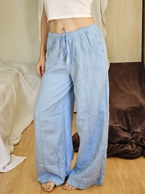 Leinenhose Blau Mango S Chinohose Sommerhose Hose Jeans Jogginghose Leggins Leggings Anzughose Pants