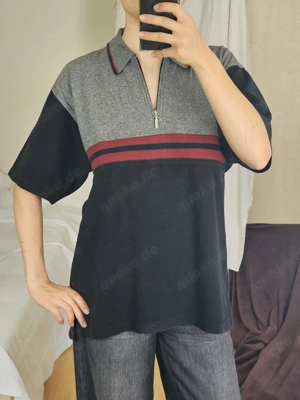 Polohemd Poloshirt Steve Ketell L Schwarz Grau Herren Pullover Pulli Sweater Hoodie Sweatshirt Jacke