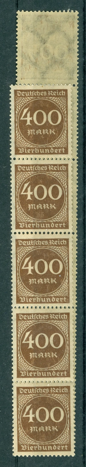 Deutsches Reich 11er Streifen postfrisch Nr. 271, 1 x geknickt, aus Rollen