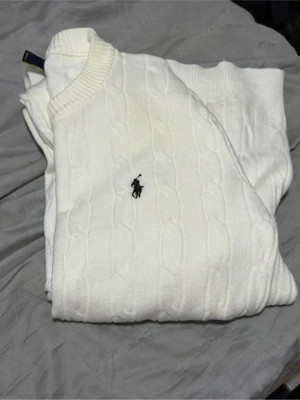 Ralph Lauren Zopfmuster-Pullover in Weiß   Größe M, neuwertig