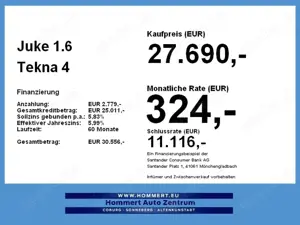 Nissan Juke 1.6 Tekna 4 AMT 143 PS Bose/BFS/19 Zoll Bild 4