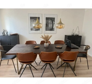 Design-Esstisch Mango-Holz Fischgrät | 220   90 cm | Westwing