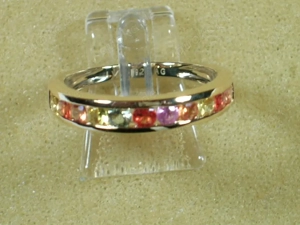 NEU: Ring Gr. 19-60 o. 20-63 925 Silber verg. Multicolor Saphire