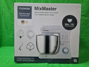 Mawaa MixMasterKüchenmaschine 10L  Edelstahl - Profi Rührschüssel   Teigmaschine