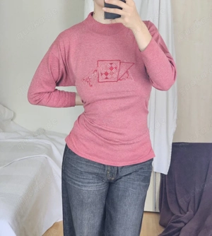 Langarmshirt Pullover Rosa 36 S Vintage Longsleeve Pulli T-Shirt Shirt Hemd Bluse Sweater Sweatshirt