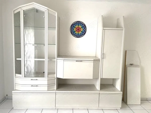 Wohnwand Vitrine weiß