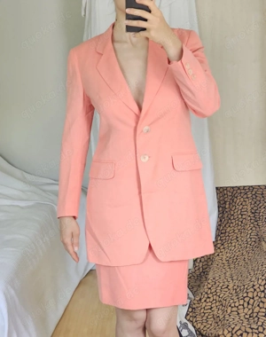 Retro Blazer Rock Set Kostüm Vintage Koralle y2k S Jacke Mantel Bluse Hemd Pullover Strickjacke Top