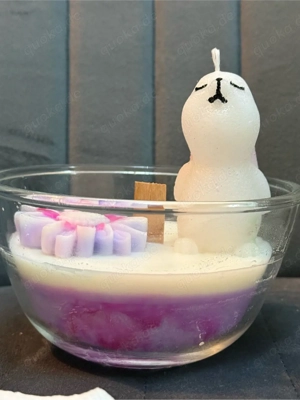 Selbstgemachte Frühlingskerze  handmade