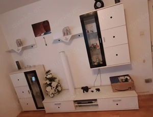 Wohnwand in weiß mit 3 Teile